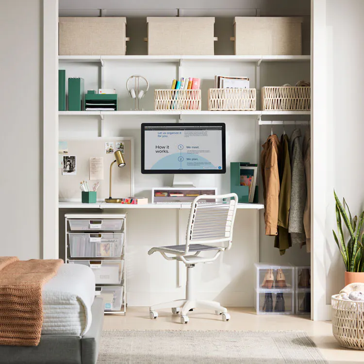 Elfa custom office and closet space