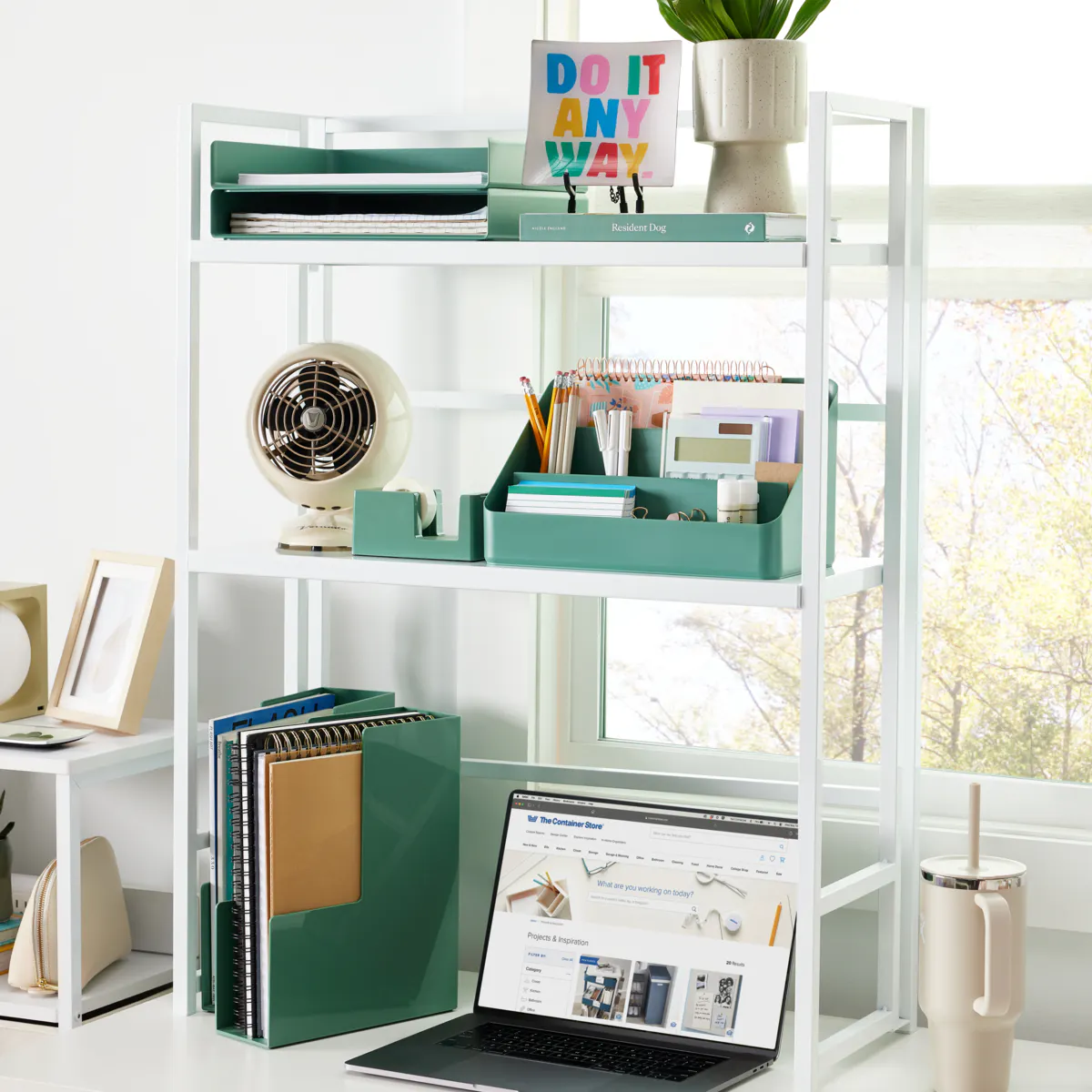 The Container Store Folding Metal Desk Hutch