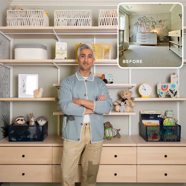 A complete, reconfigurable system for clothes, toys and changing supplies. - tile1