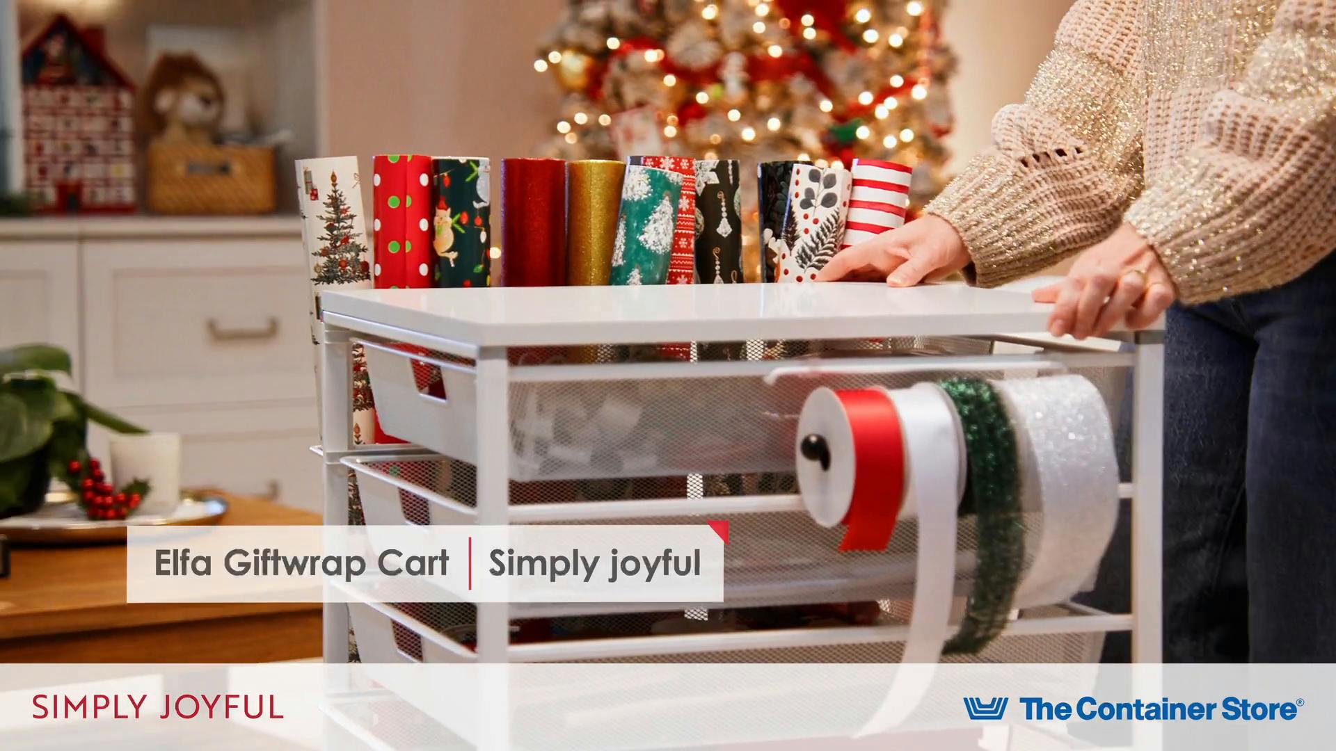 Elfa gift wrap cart