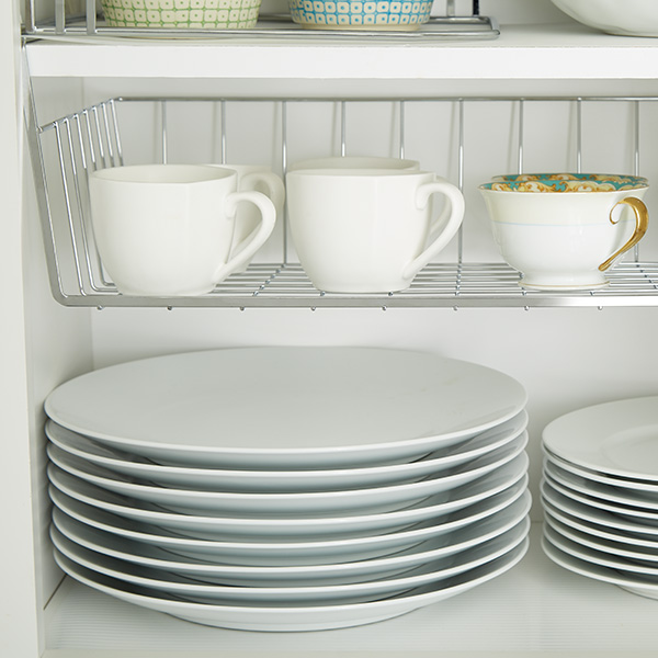 Organizing dishes in discount cabinets