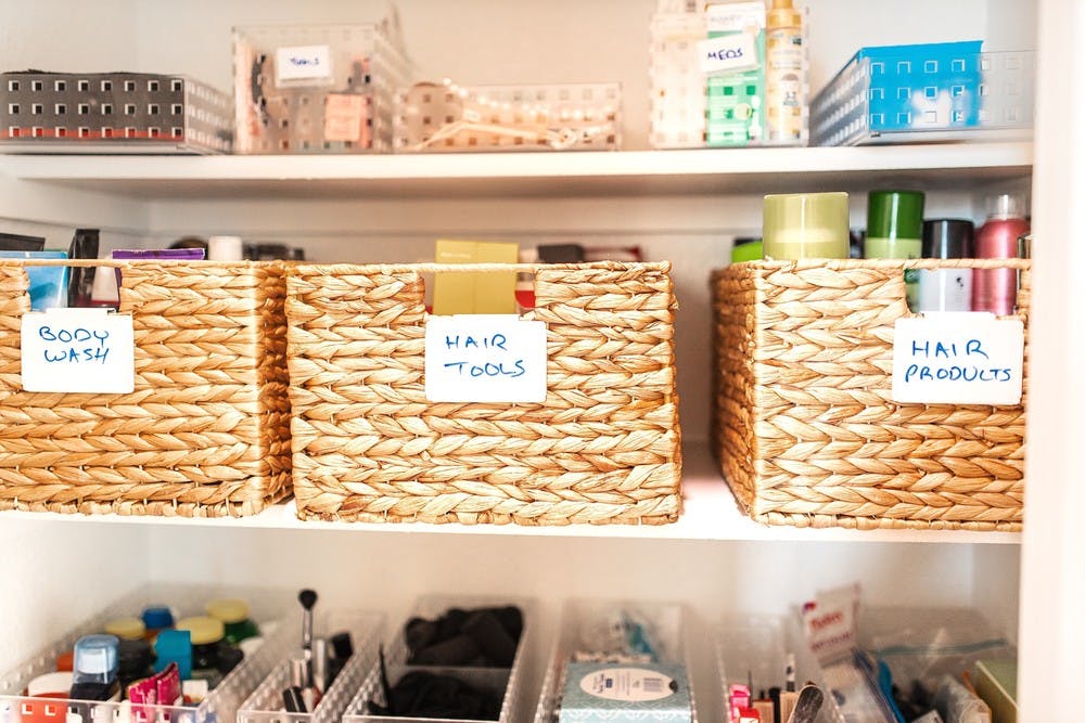 Bathroom Closet Organization Inspiration from Glamorous