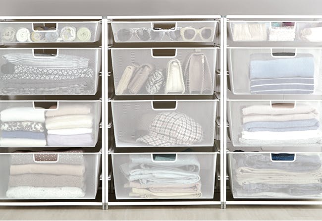 The Container Store Elfa X-Narrow Cabinet Drawer Solution (White) | Storage  Drawers | Drawer Unit | Drawer Organizer | Bathroom Storage | Kitchen