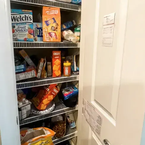 pantry with no organization and clutter