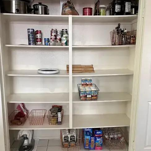 pantry with no organization and wasted space