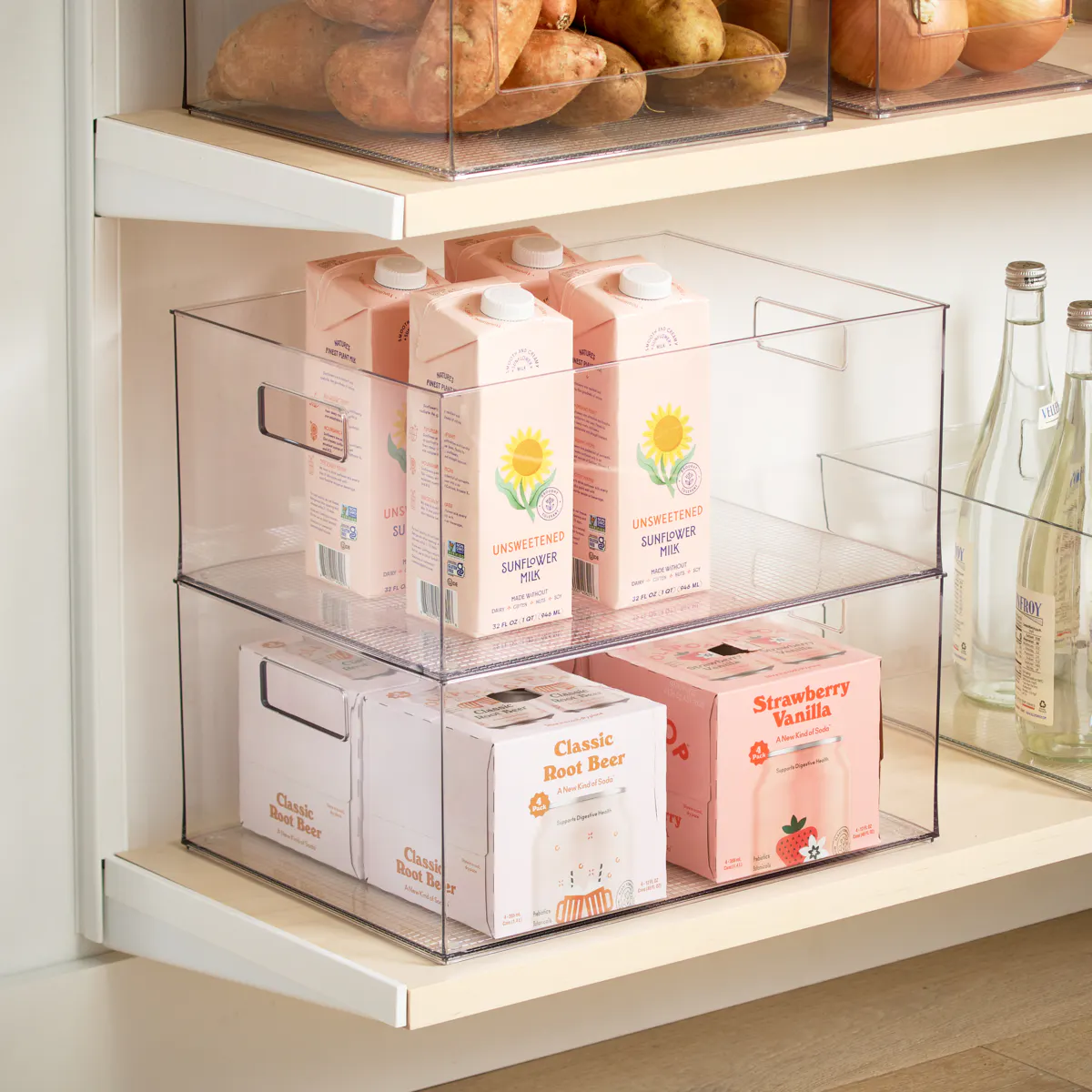 clear plastic bins