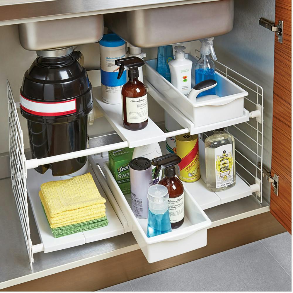 9 Under-Sink Storage Ideas (for Cleaning Supplies, Sponges & More