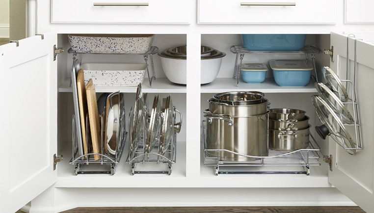 How To Organize Your Kitchen Cabinets, Kitchen Base Cabinet Organizers