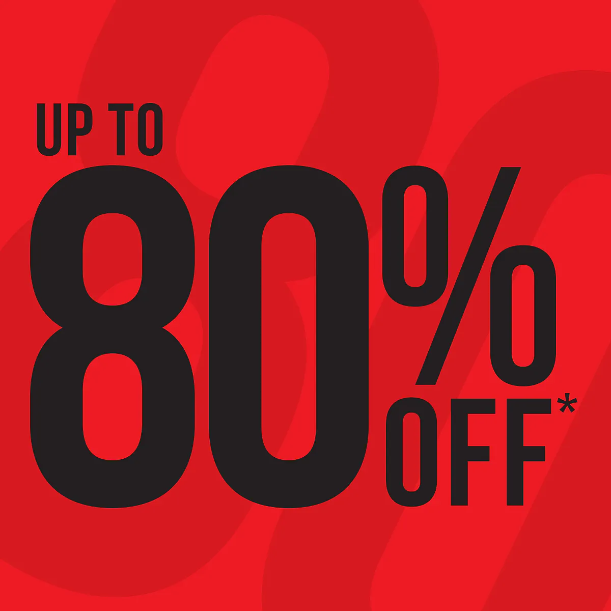 up to 80% off clearance