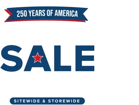 Celebrating 250 years of America. Fourth of July sale. 20 percent off* sitewide and storewide.