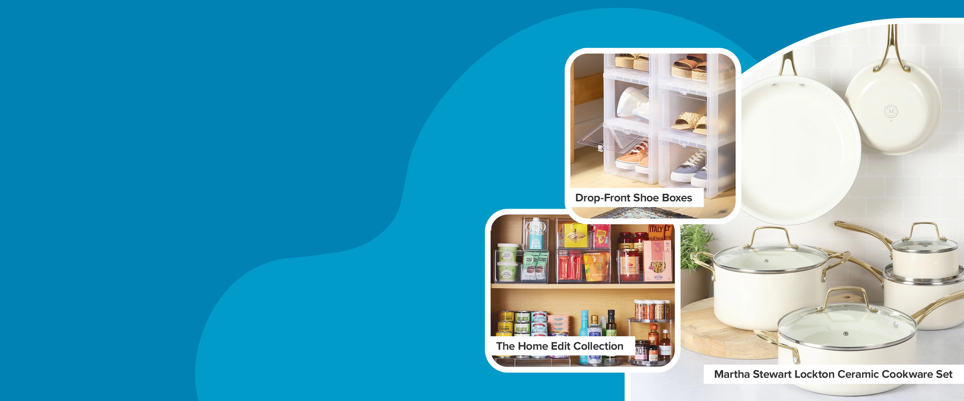 Drop-Front Shoe Boxes, The Home Edit Collection, Martha Stewart Lockton Ceramic Cookware Set