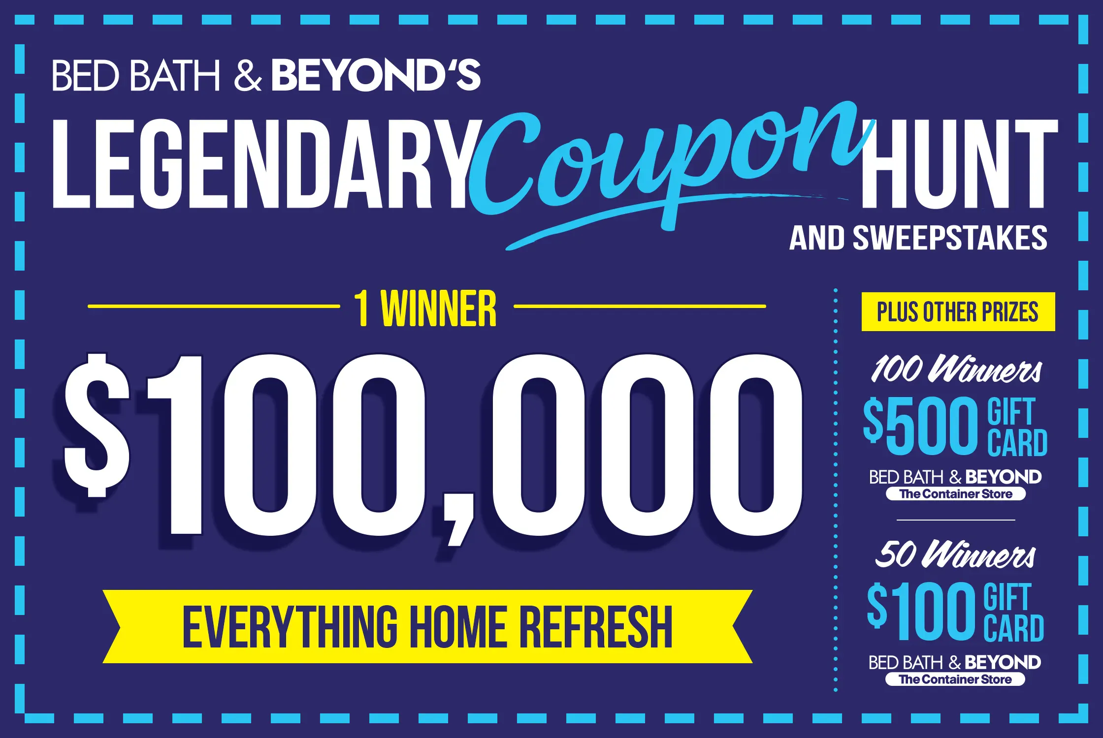Bed Bath & Beyond Legendary Coupon Hunt and Sweepstakes