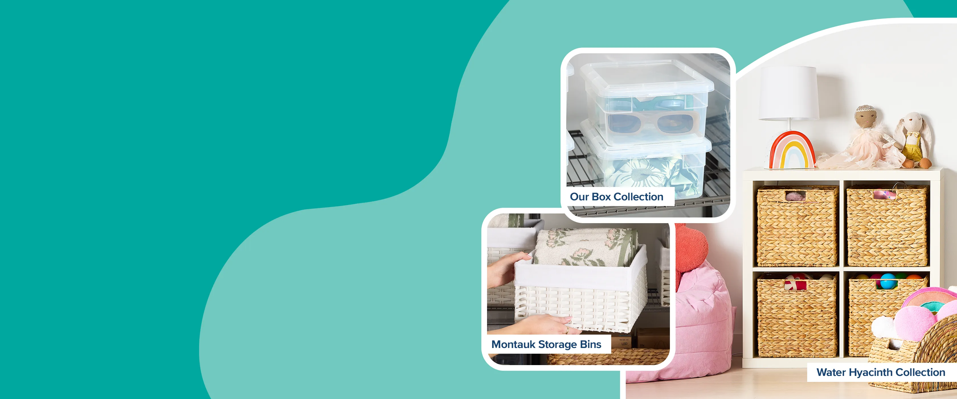 Our Box Collection. Montauk Storage Bins. Water Hyacinth Collection.