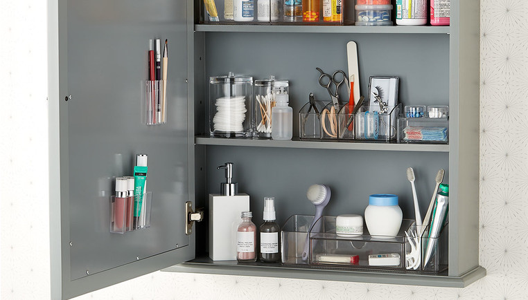 How To Organize Your Medicine Cabinet The Container - Bathroom Mirror Cabinet Storage Ideas