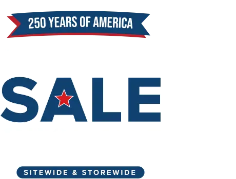Celebrating 250 years of America. Fourth of July sale. 25 percent off* sitewide and storewide.
