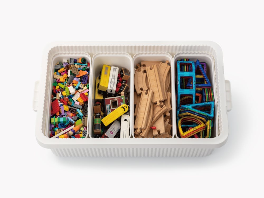 like-it Stack-Up Storage Container with Inserts used to store small toys and LEGO