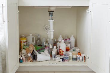 bathroom under pedestal sink storage cabinet