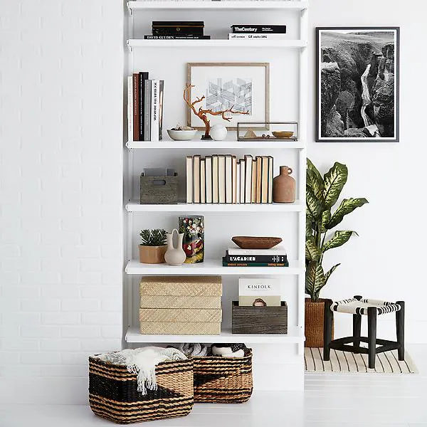 elfa white storage shelf