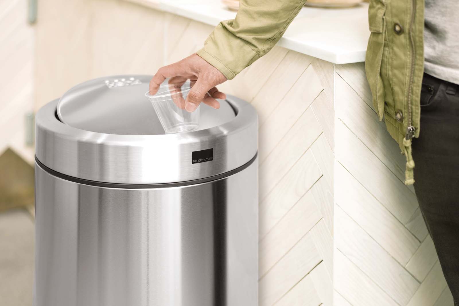 Simplehuman 55 Liter Trash Can & Compost Caddey and Plasticplace