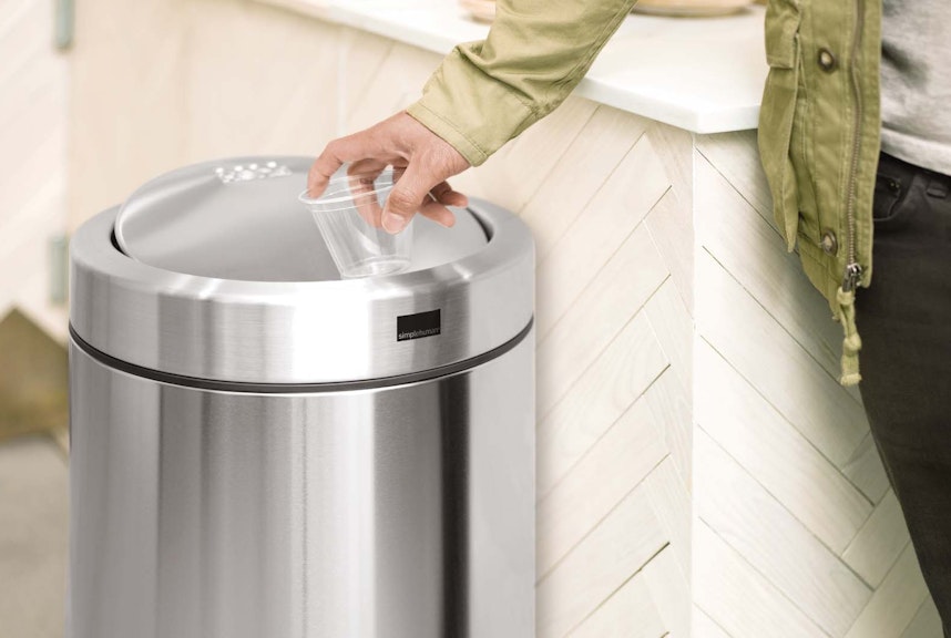 Using A SimpleHuman Trash Can with A Normal Tall Kitchen Bag 