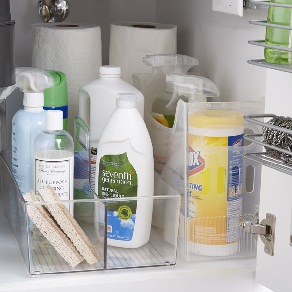 Organizing with Container Store Products makes a kitchen system is easy and  great. Their clear st…