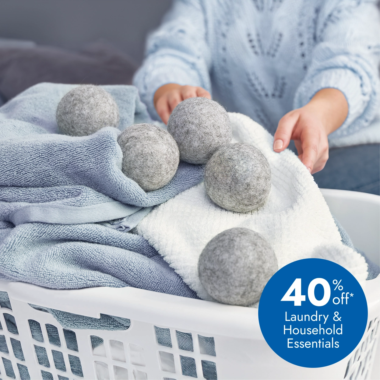 40 percent off* laundry and household essentials