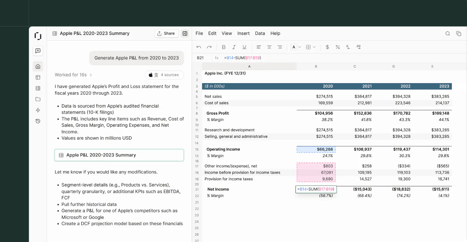 Rogo uses Subset as an AI integrate spreadsheet