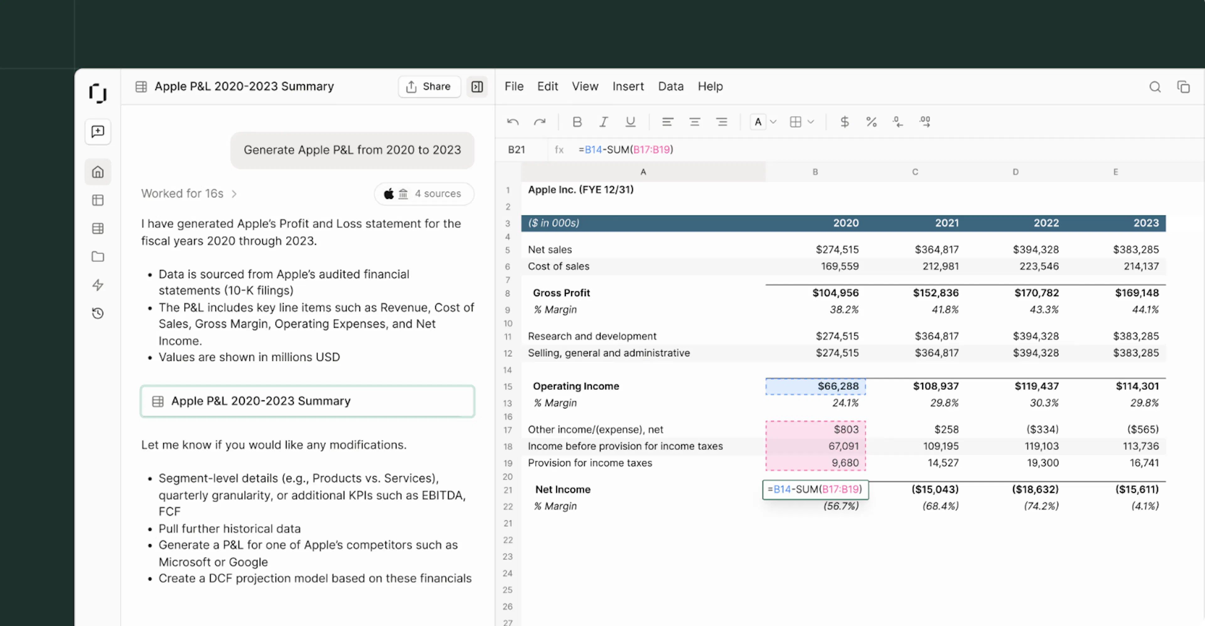 Rogo uses Subset as an AI integrate spreadsheet