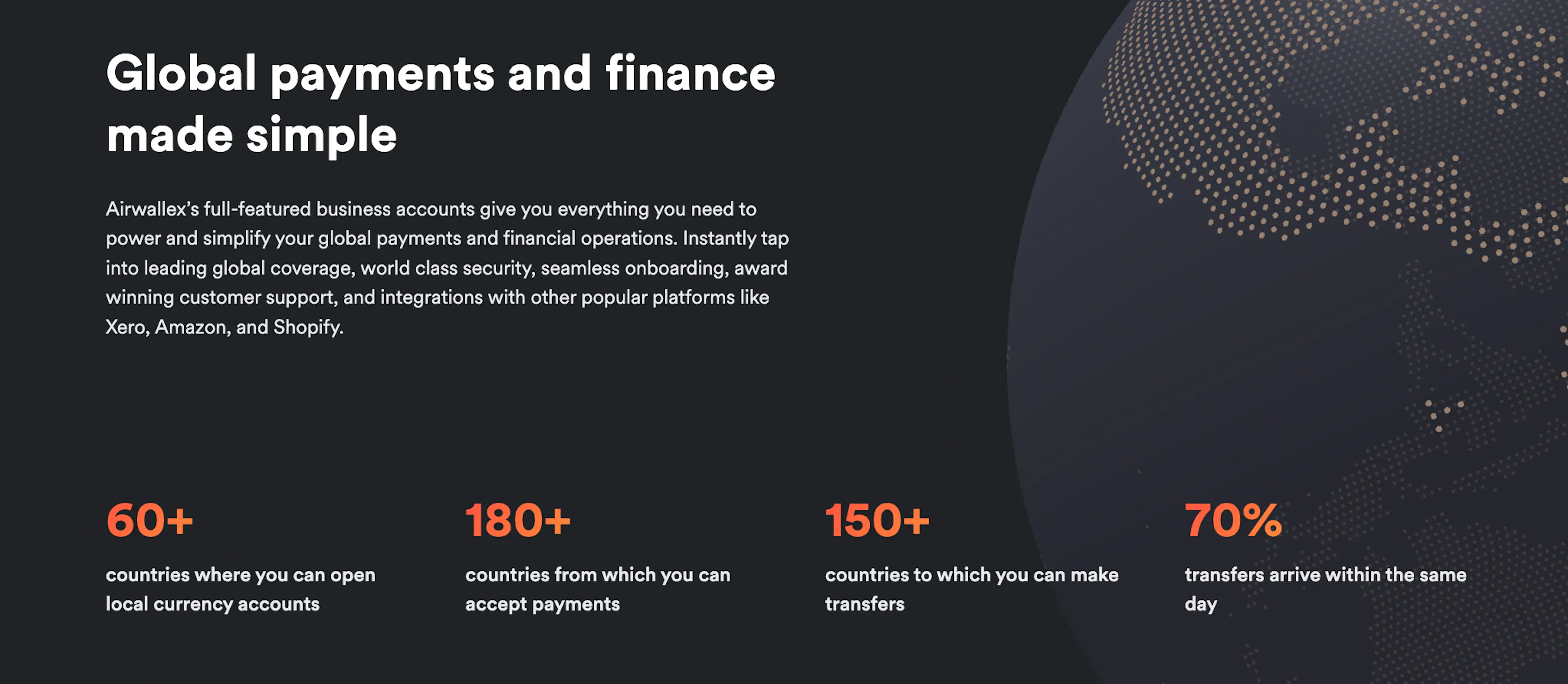 Airwallex facts of gloabl coverage across currencies and markets