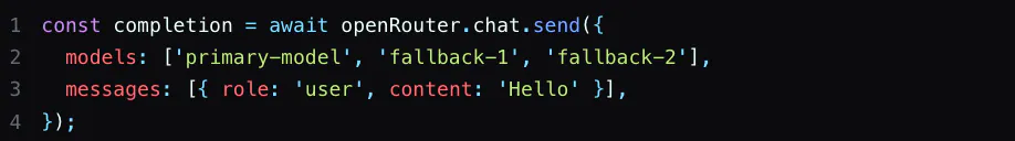 Example of OpenRouter's fallback routing