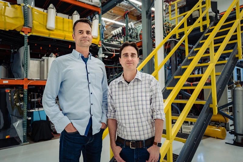 Helion CTO Chris Pihl and CEO Dr David Kirtley