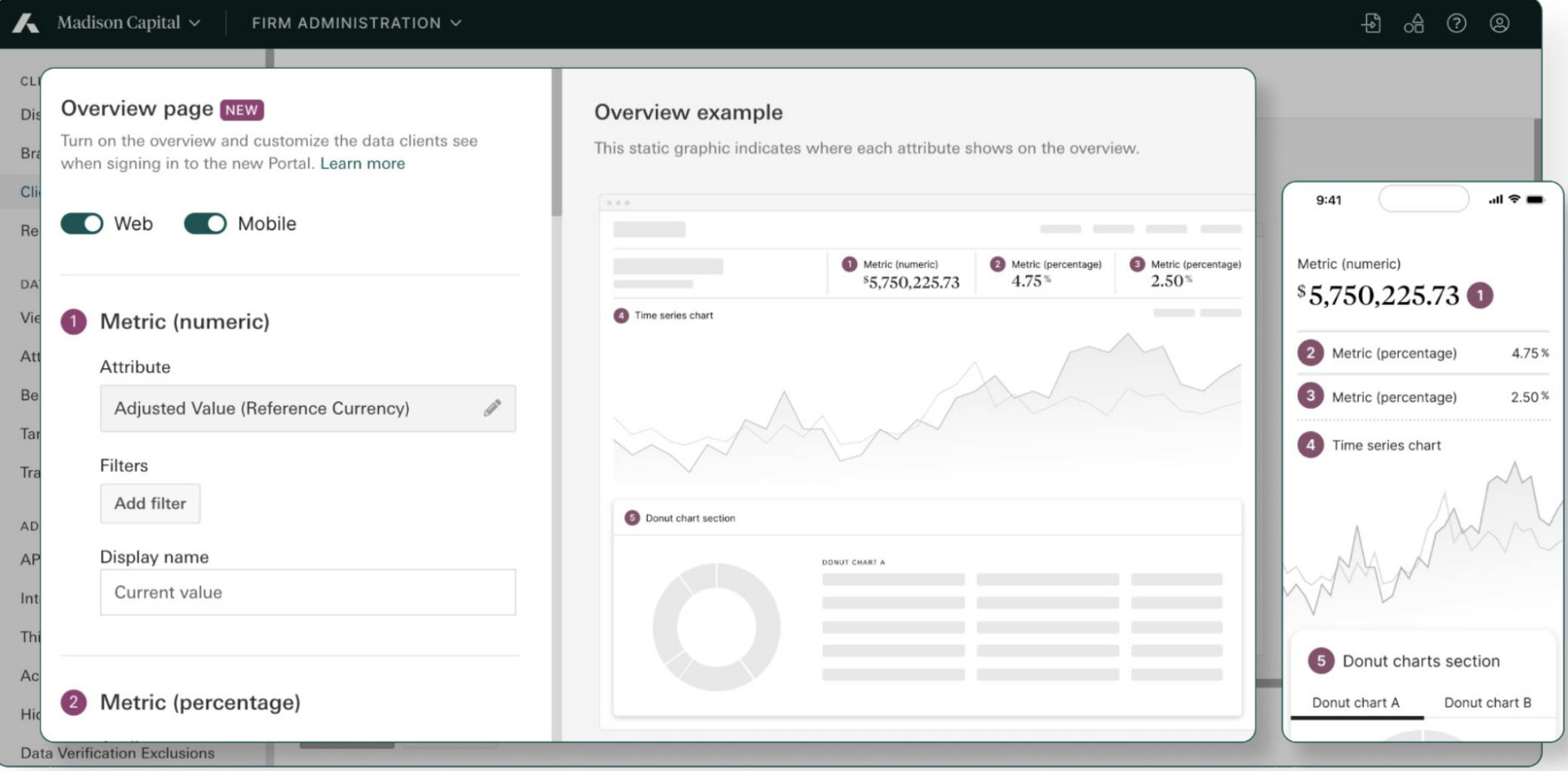 Screenshot of Addepar’s client portal