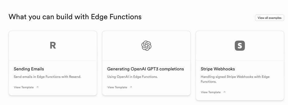 Supabase Edge Function options