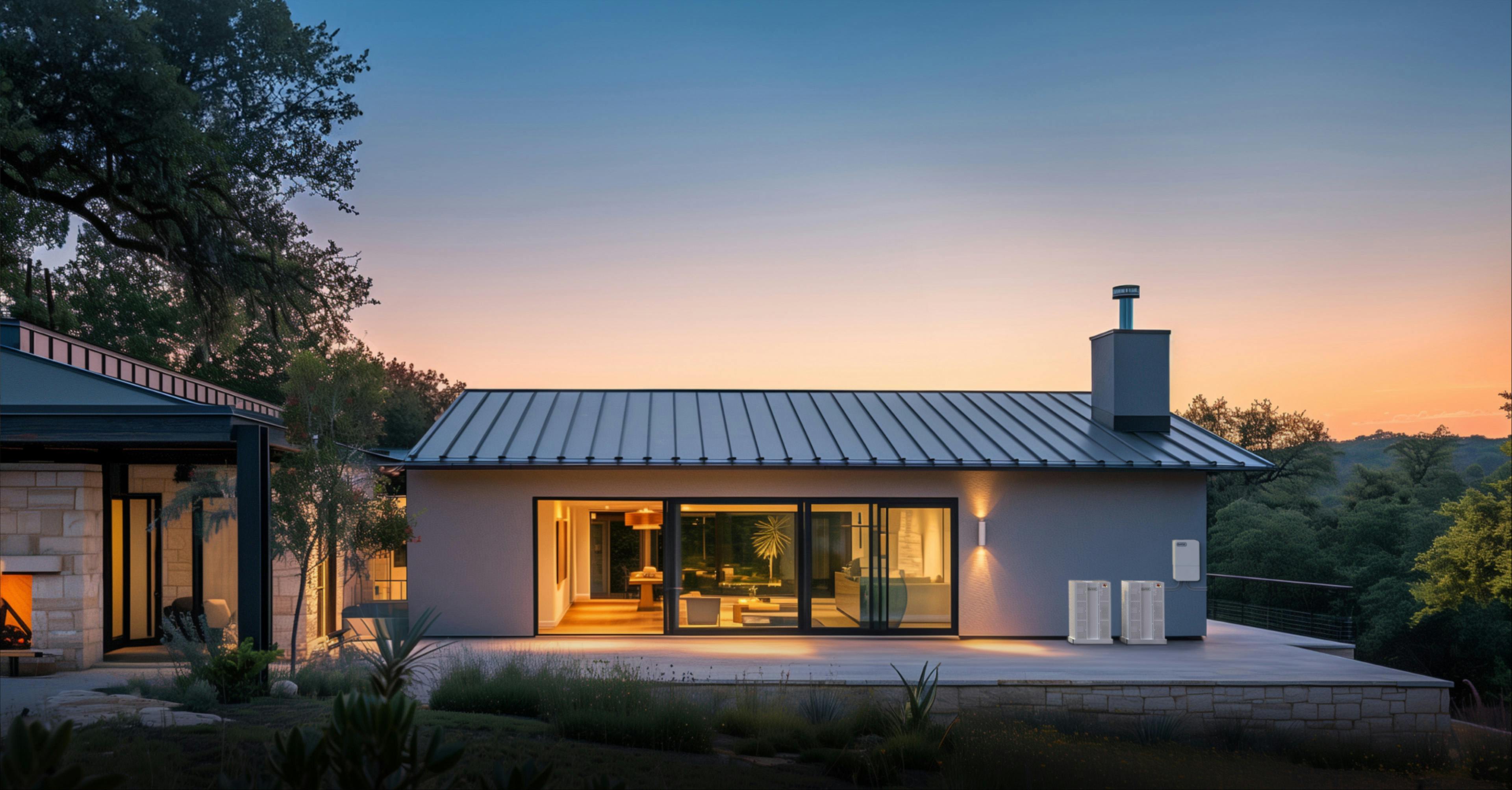 A lighted home using energy from Base Power