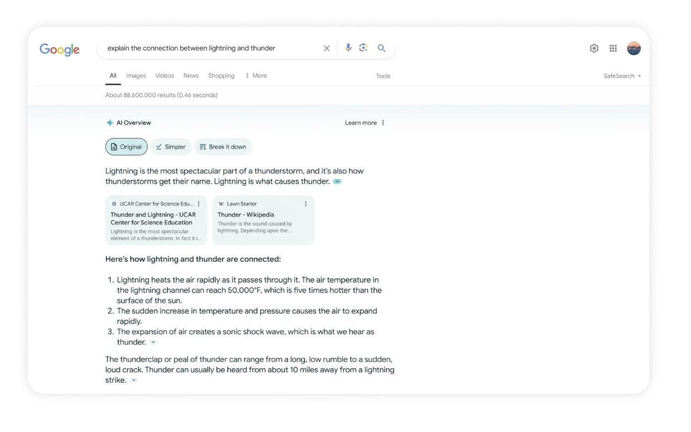 Google's generative AI search