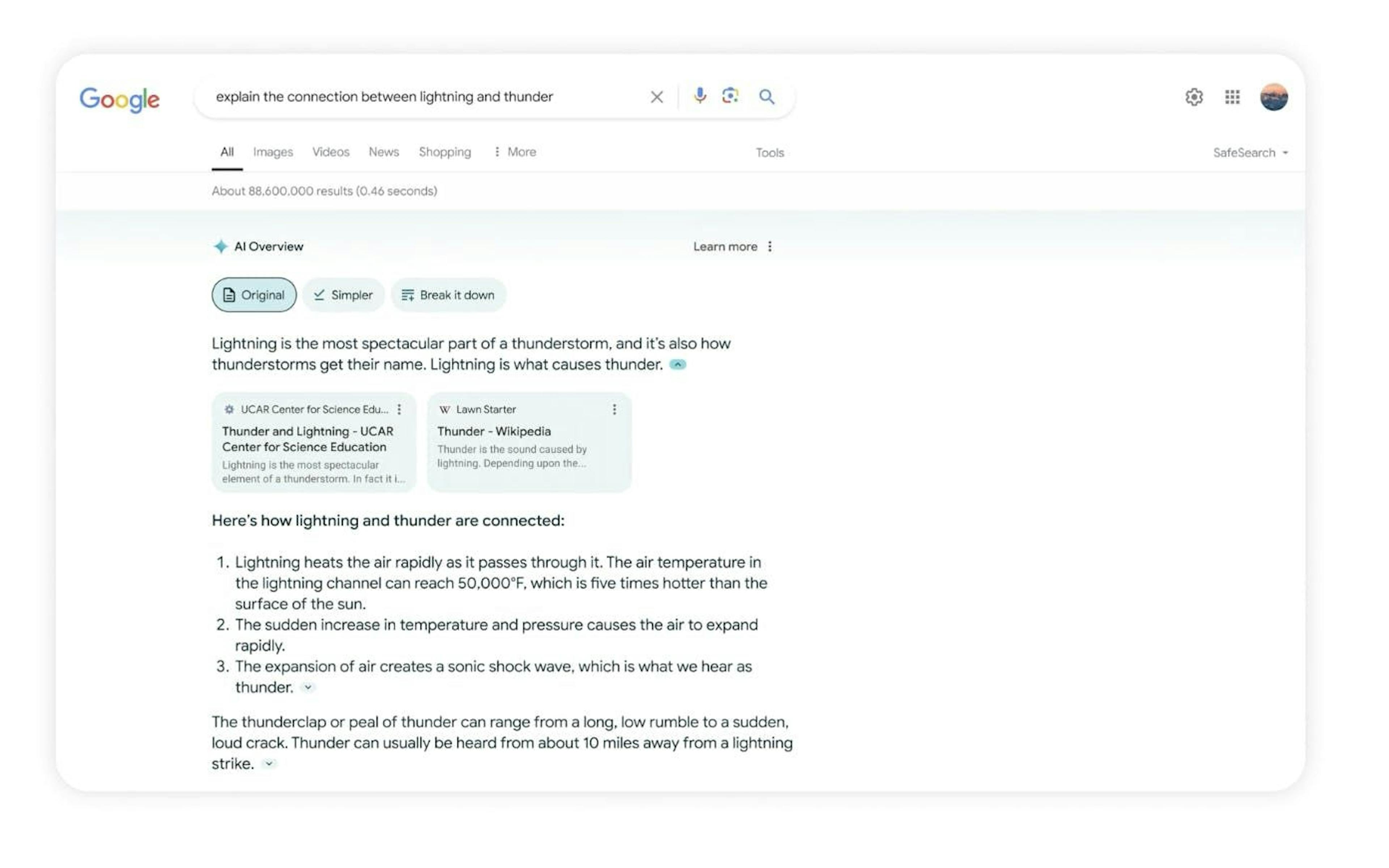 Google's generative AI search