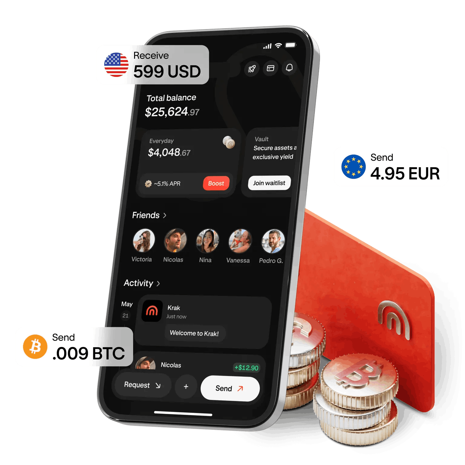 Kraken launched Krak for sending and receiving fiat currencies and cryptocurrencies