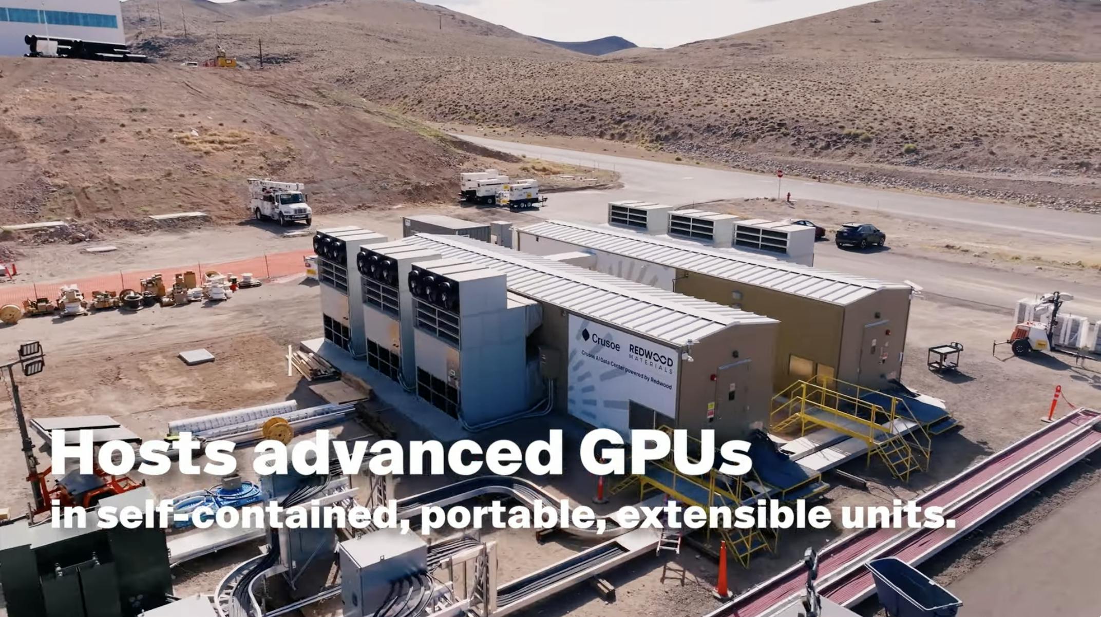 Crusoe Hosts advandced GPUs in self-contained, portable, extensible units