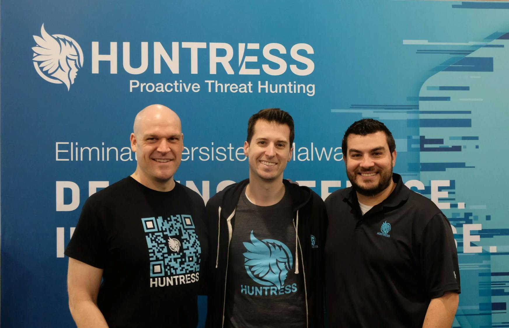 Huntress Co-founders Kyle Hanslovan, Chris Bisnett, and John Ferrell