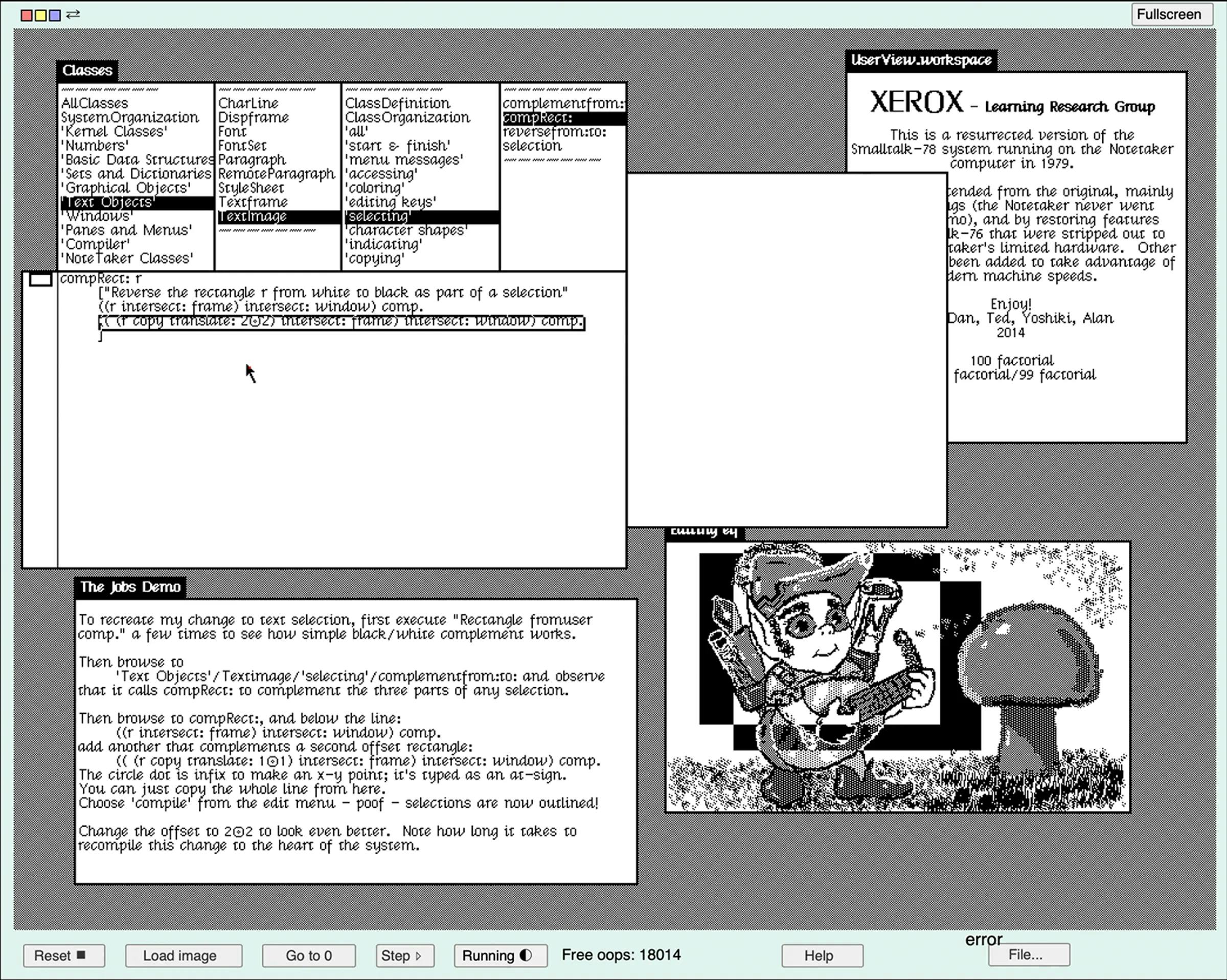 Smalltalk-78's graphical user interface