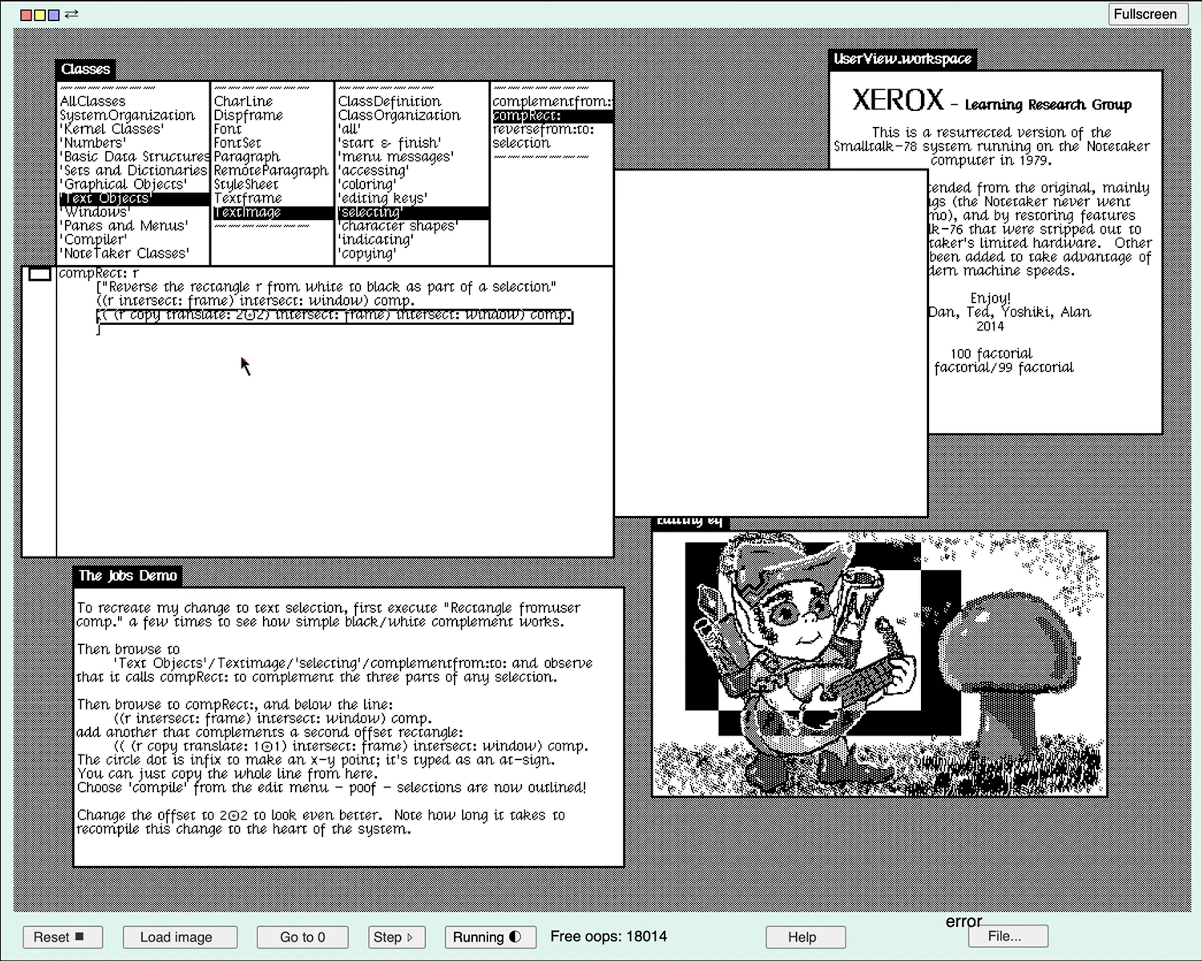 Smalltalk-78's graphical user interface