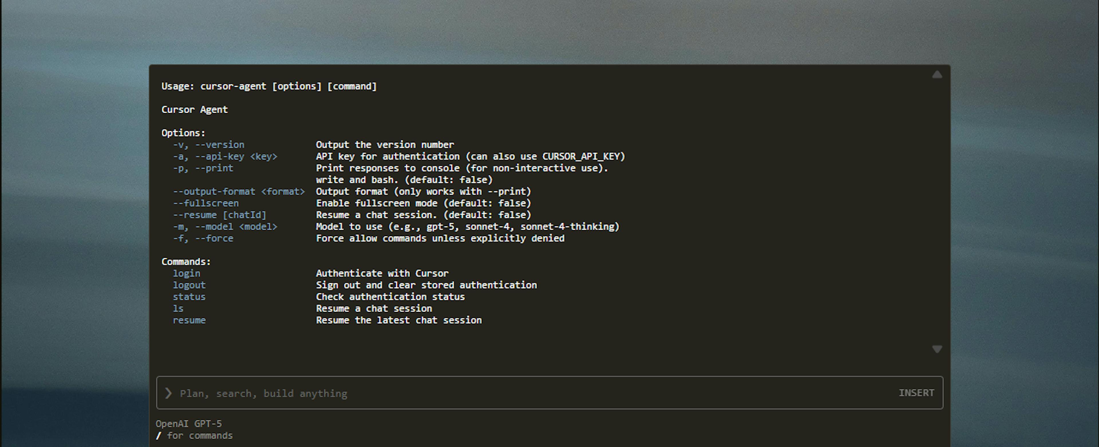 Cursor non-interactive mode