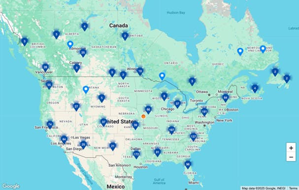United Rentals branches across the U.S.