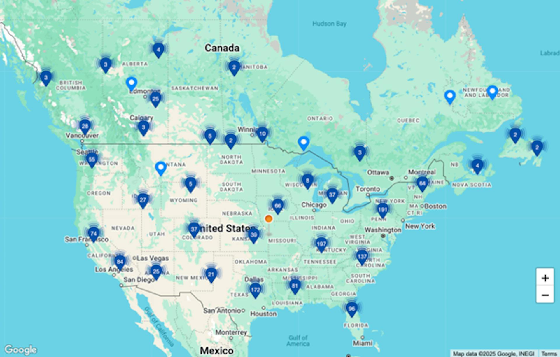 United Rentals branches across the U.S.