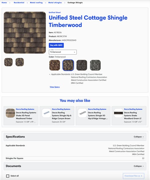 QXO's online catalog