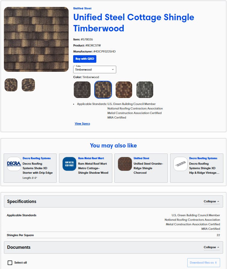 QXO's online catalog