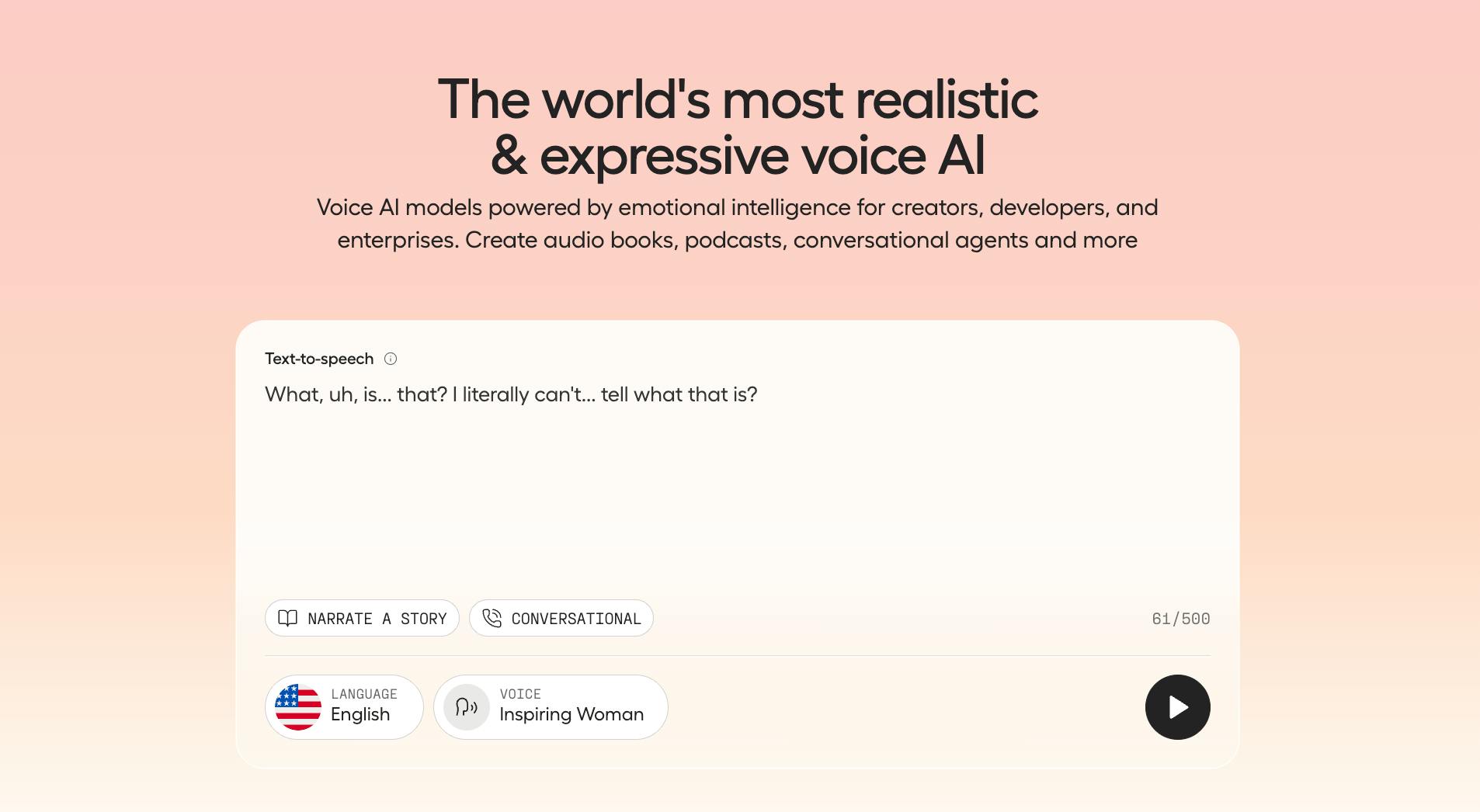 Example of Hume AI's text-to-speech, Octave