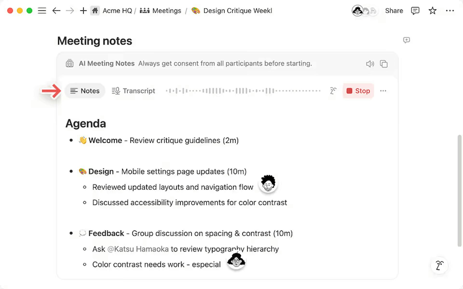Notion's AI Meeting Notes Feature