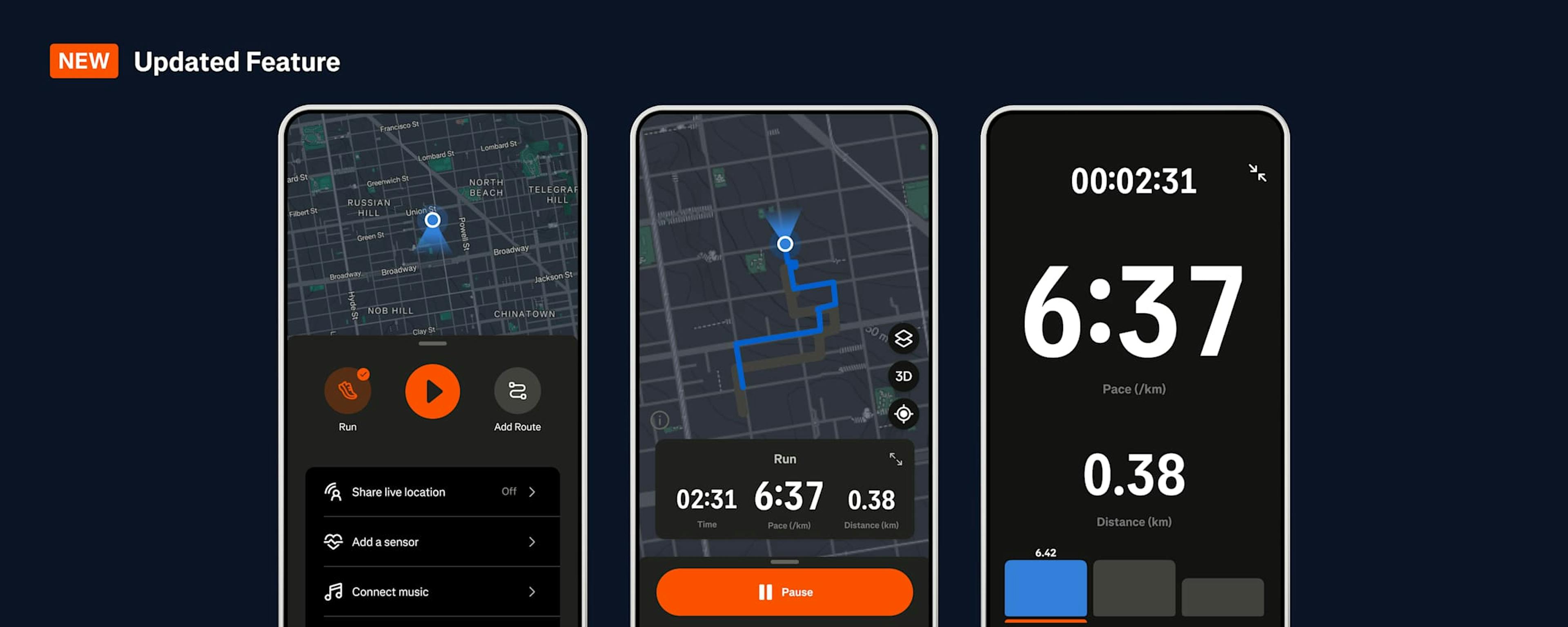 Strava's core activity tracking feature