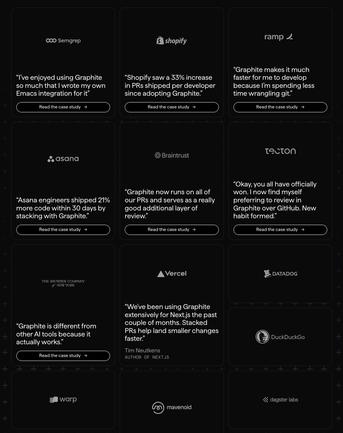 Notable Graphite customers include Semgrep, Ramp, Shopify, The Browser Company, Snowflake, and Duolingo